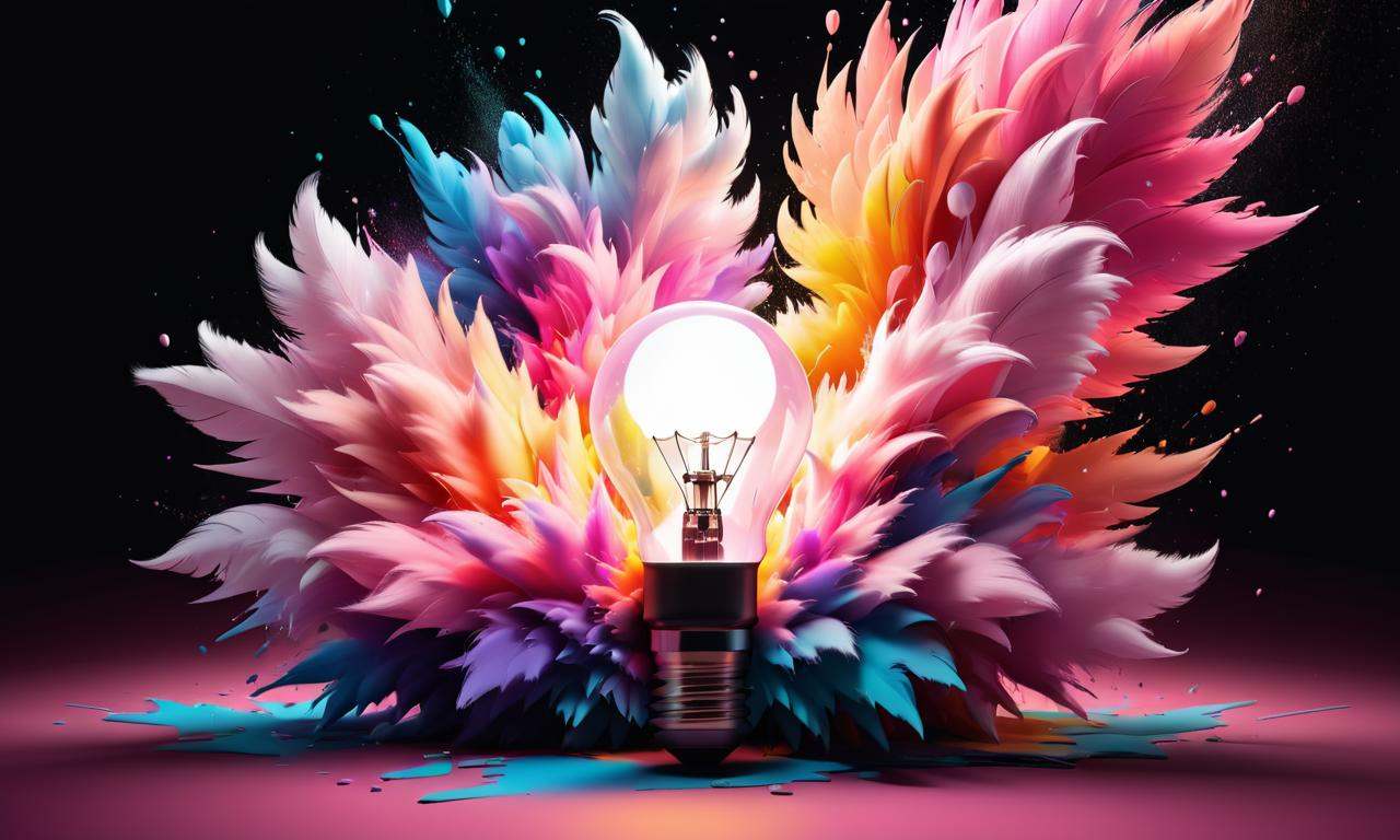 Stacked papercut art of of ,  a pink fuzzy light bulb on a pink background,  pink fluffy fur on Tensor.Art