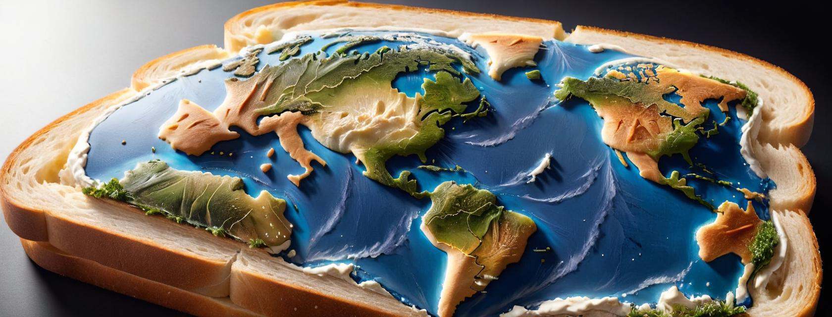 concept art [X] sandwich with a map of the world on it,  amazing food illustration,  food art on Tensor.Art