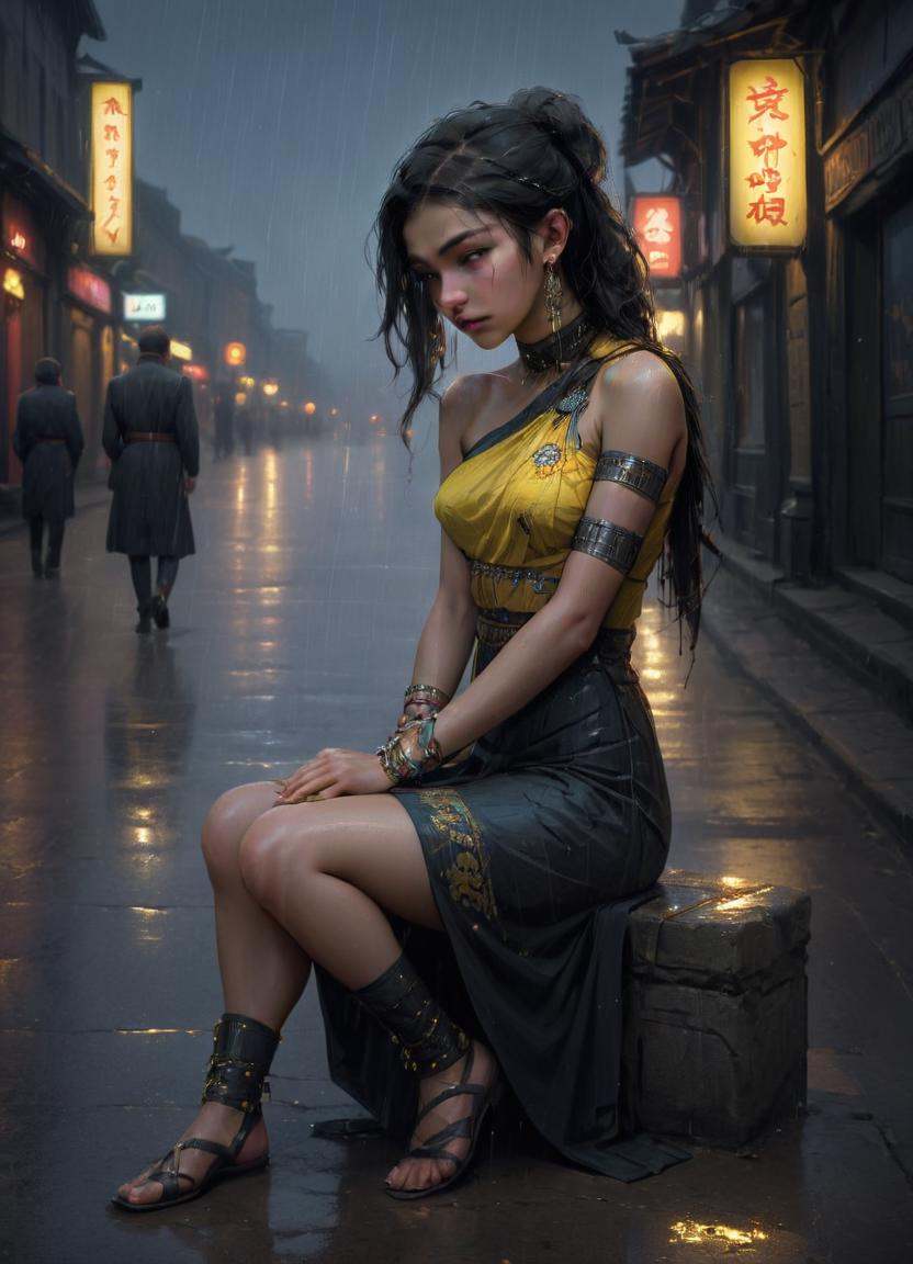 Neon noir ,  Painting,  rpg concept art on Tensor.Art