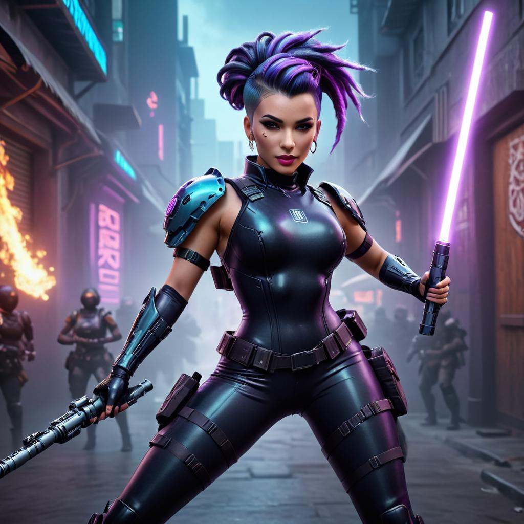 neonpunk style cyberpunk woman,  art by Martin Whatson,  octane render on Tensor.Art