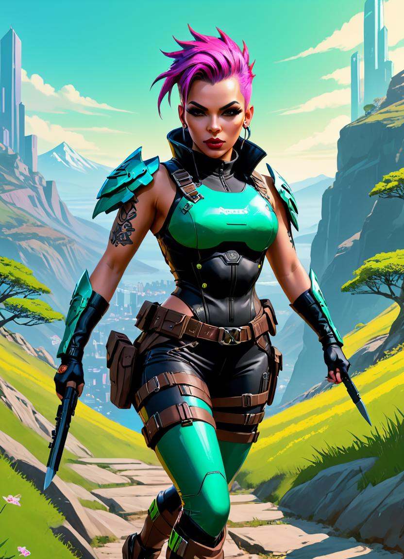 GTA-style artwork ,  cyber punk 2077,  cyberpunk woman on Tensor.Art