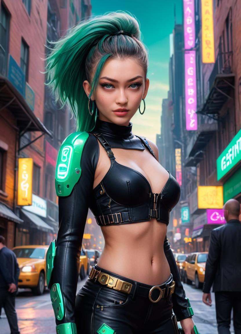 cyber punk 2077,  cyberpunk woman,  [ : :12] on Tensor.Art