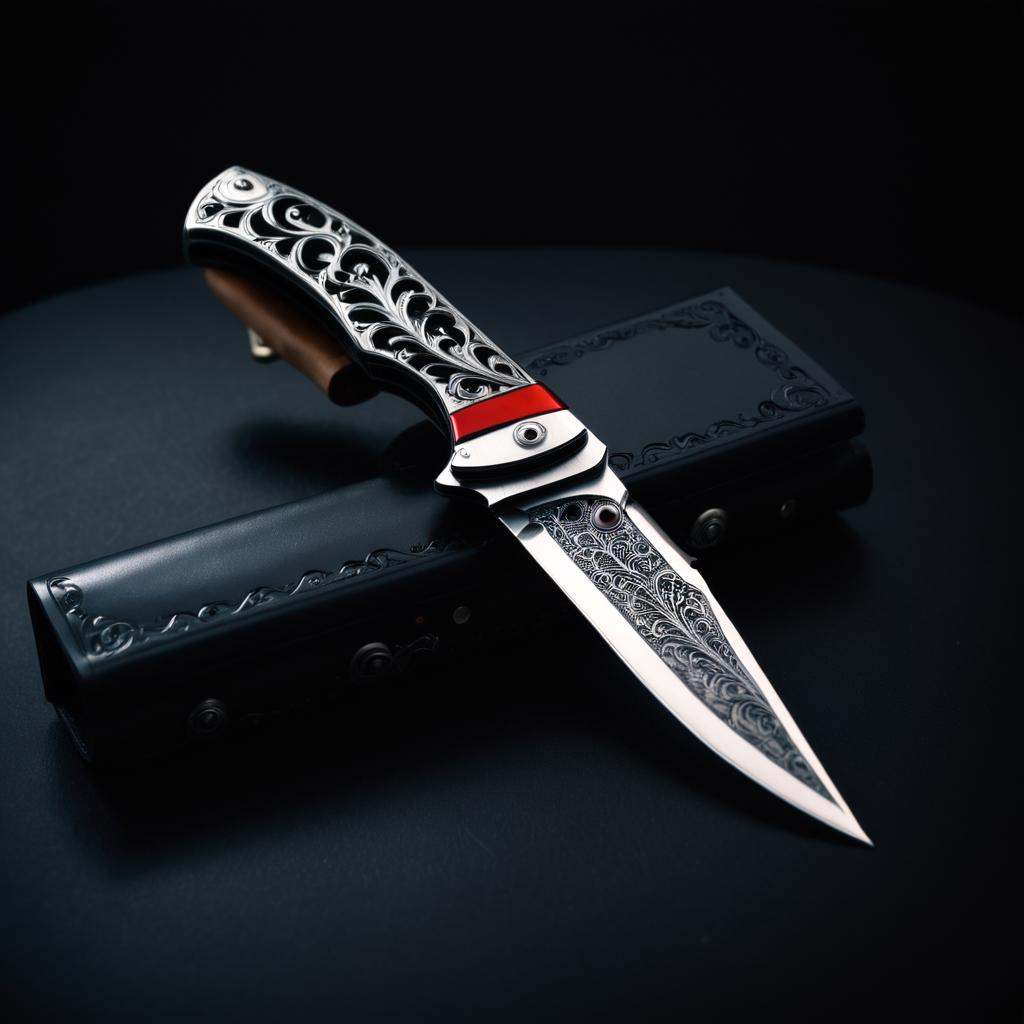 Gothic style photograph,  fairy tale,  Hospitable Sleek folding knife on Tensor.Art