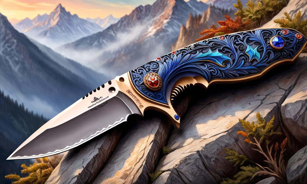Watercolor painting A Middle Aged knife high up in the mountains,  pixel art, on Tensor.Art