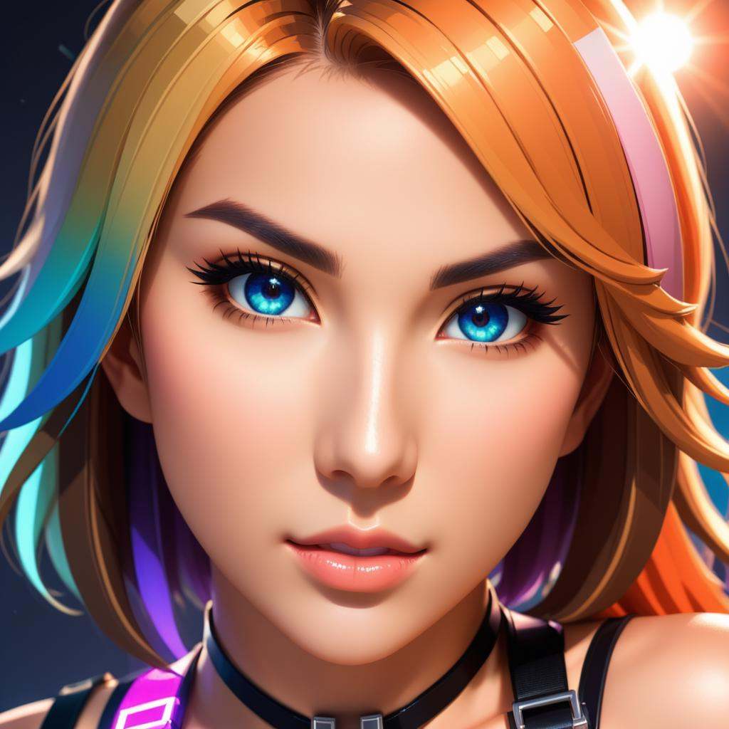 anime artwork woman portrait pixelated minecraft style,  latex bodysuit with straps and harness ,  handsome on Tensor.Art