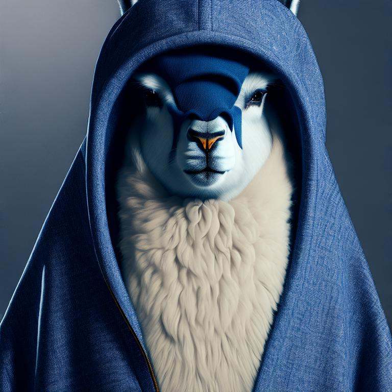 a llama wearing a hoodie and ,  lama,  llama anthro portrait on Tensor.Art