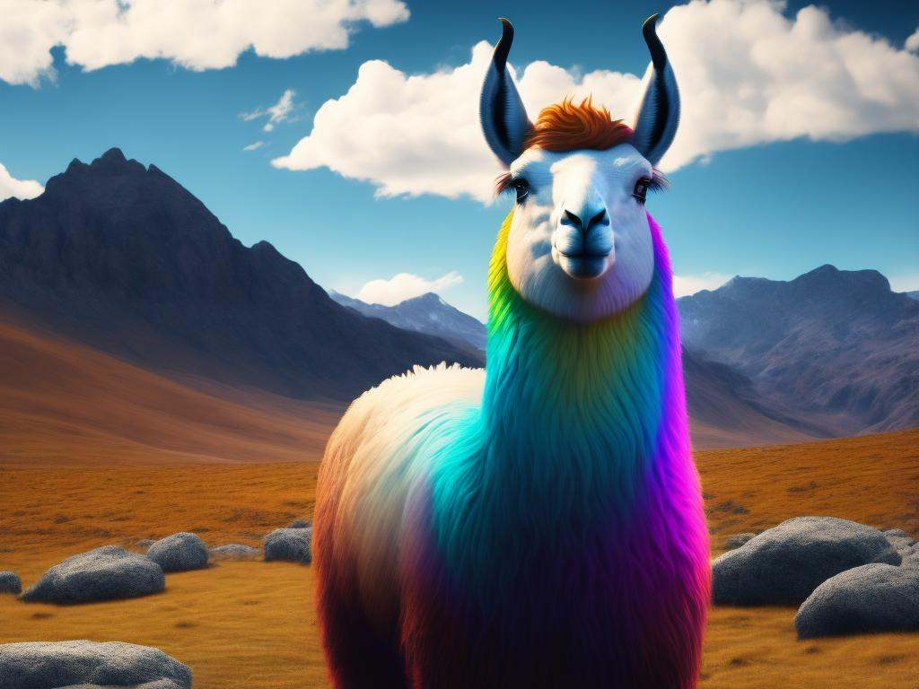 a sticker with a colorful llama on it,  lama,  portrait of a llama on Tensor.Art