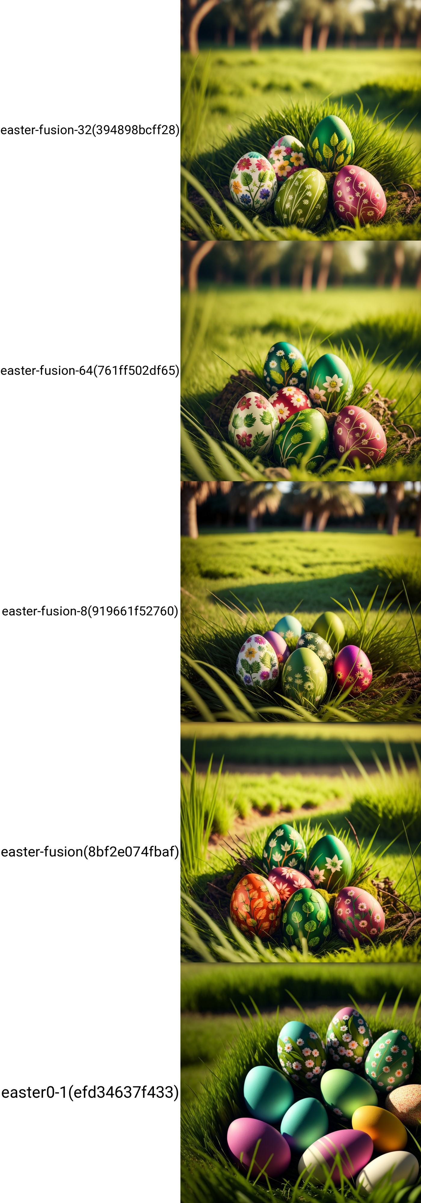 a group of colorful eggs sitting on top of a green field of grass with a decorative design on them,  artist_name,  blurry...
