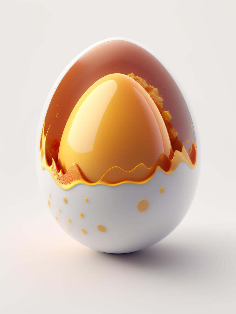 there is a large egg with a hole in it on a dark surface,  3d digital art 4k,  cinema 4d bright light render on Tensor.Art