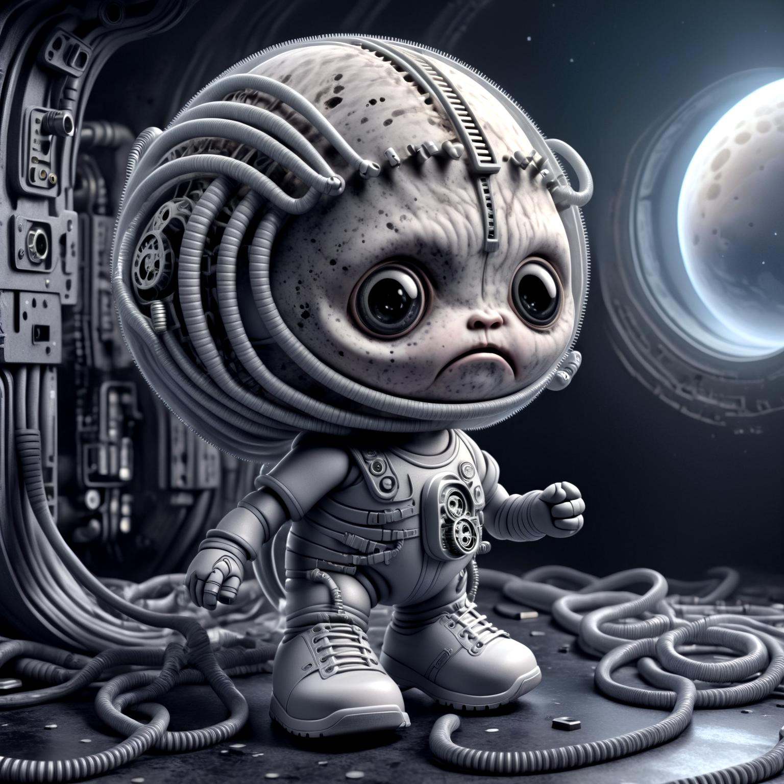 cute cyborg at the spacestation,  universe,  mechanical parts on Tensor.Art