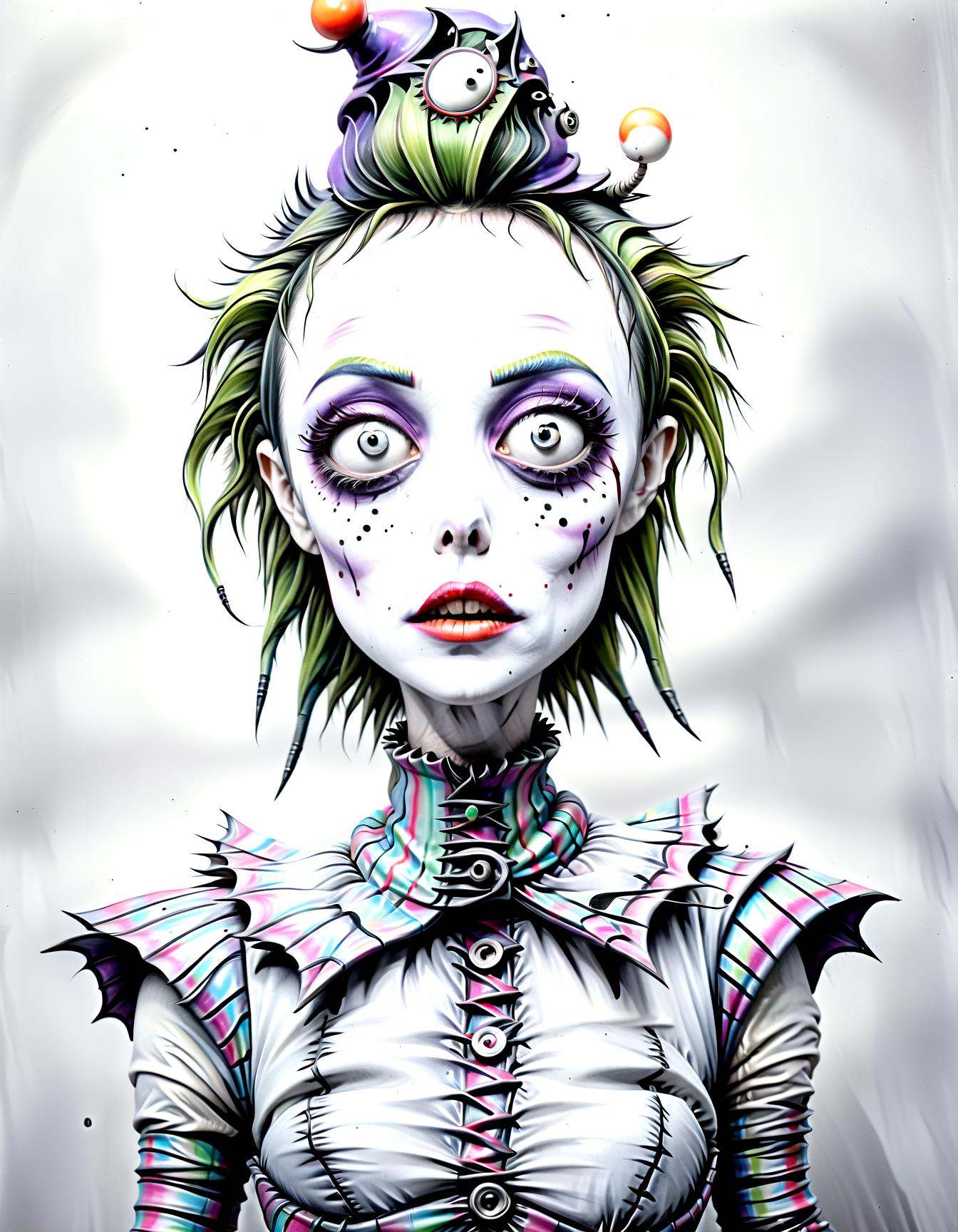 closeup portrait ,  Quirky body modifications,  avant-garde makeup on Tensor.Art