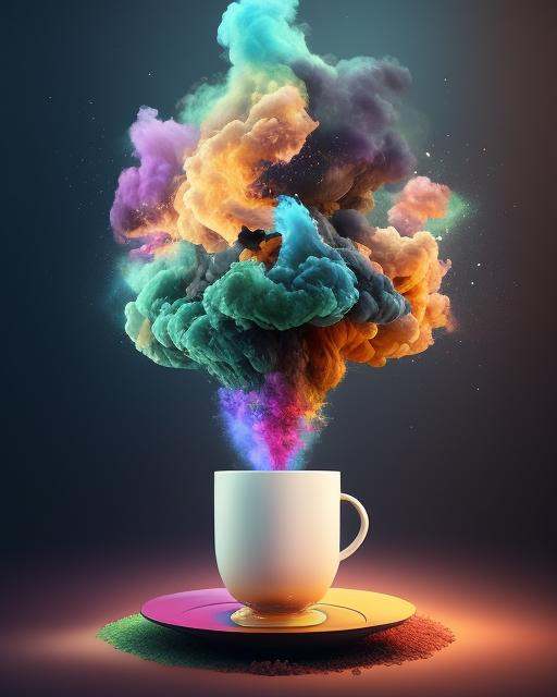a cup of coffee with a tree in it,  surreal art,  awesome greate composition on Tensor.Art