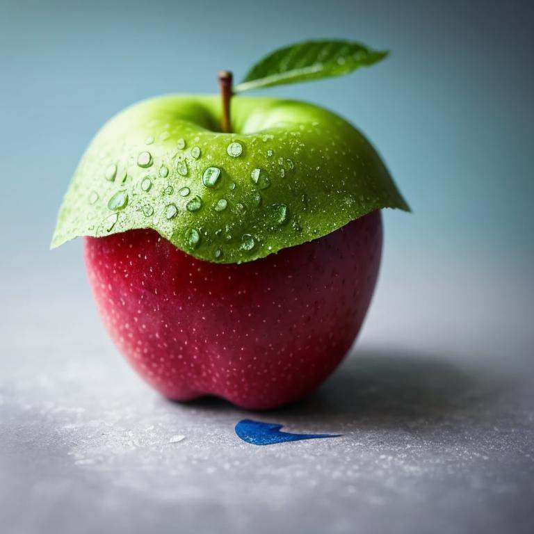 a close up of an apple with water in it,  ship in a bottle,  surreal water art on Tensor.Art