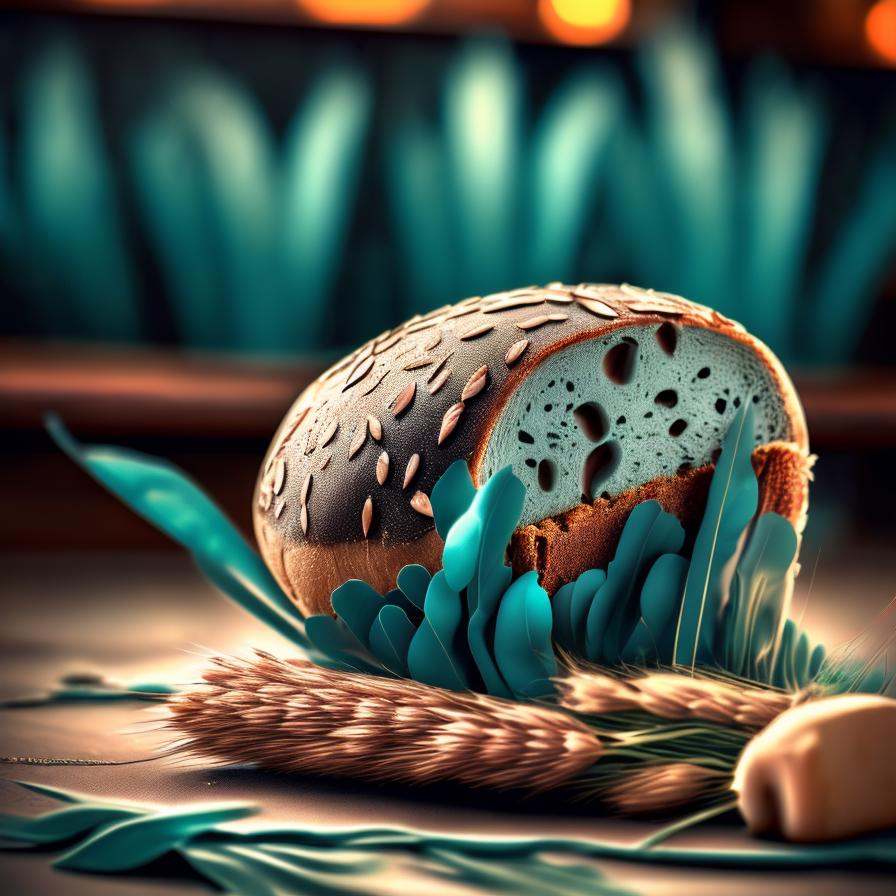80mm,  photo of a Dried wheat grass with extra bacon,  (rustic diner background) + on Tensor.Art