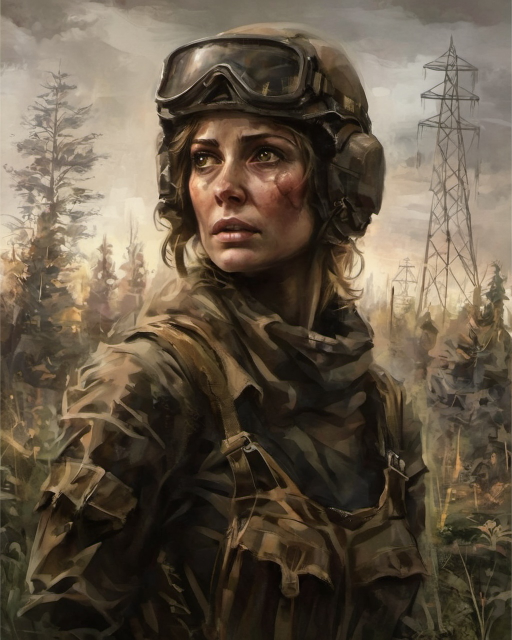 stalker,  woman,  close up portrait on Tensor.Art