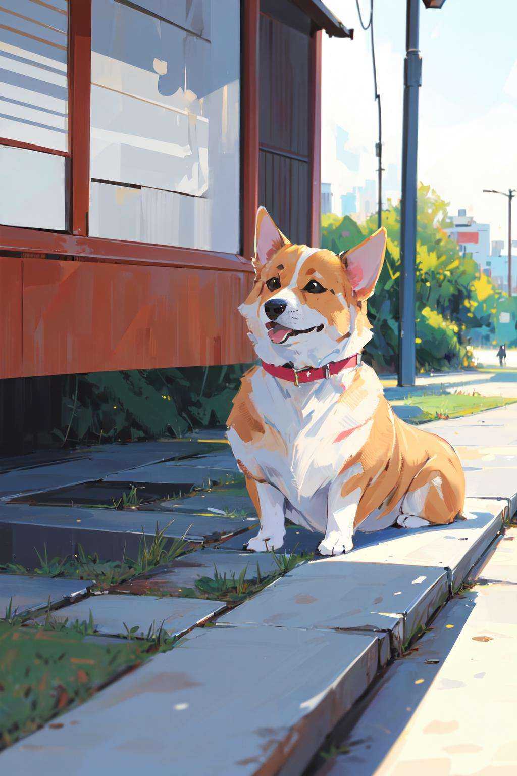 (masterpiece:1.2), best quality,PIXIV, corgi style by snatti,dog, no humans, <lora:corgi style by_20231101164707-000014:0.7>