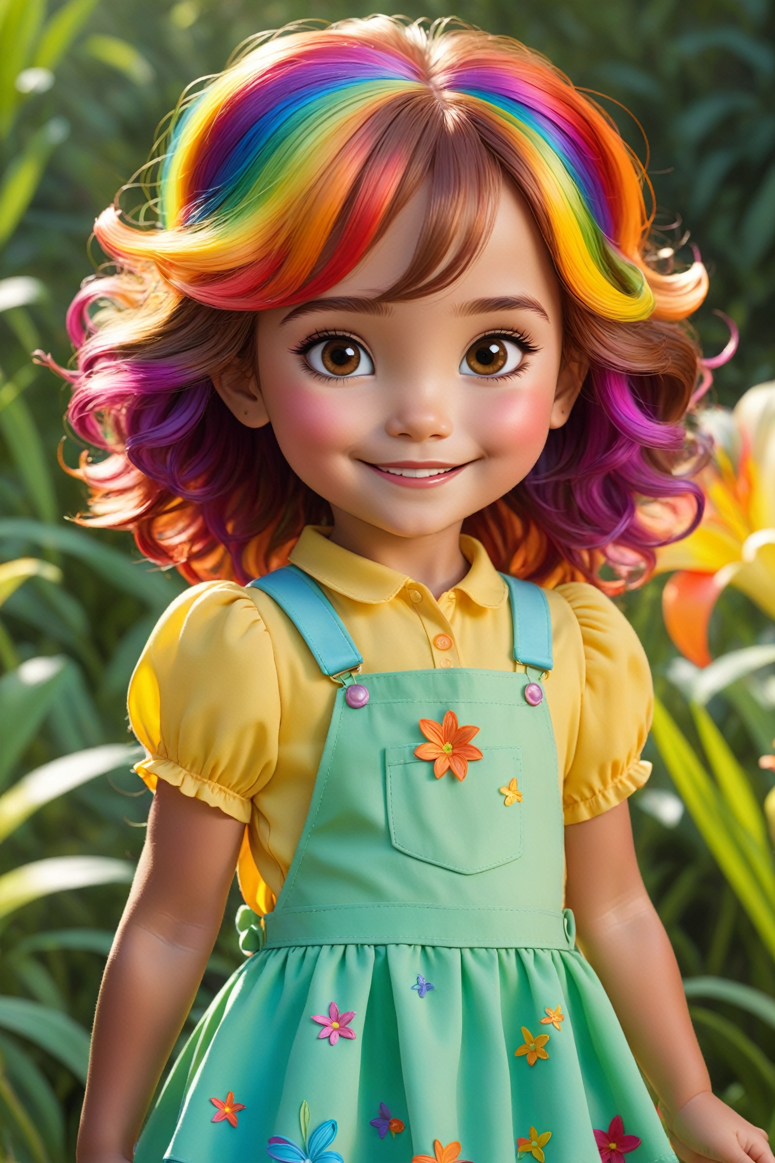 Meet Lily,  a cheerful little girl with a vibrant personality and a unique twist – her hair shimmers in all the colors of...