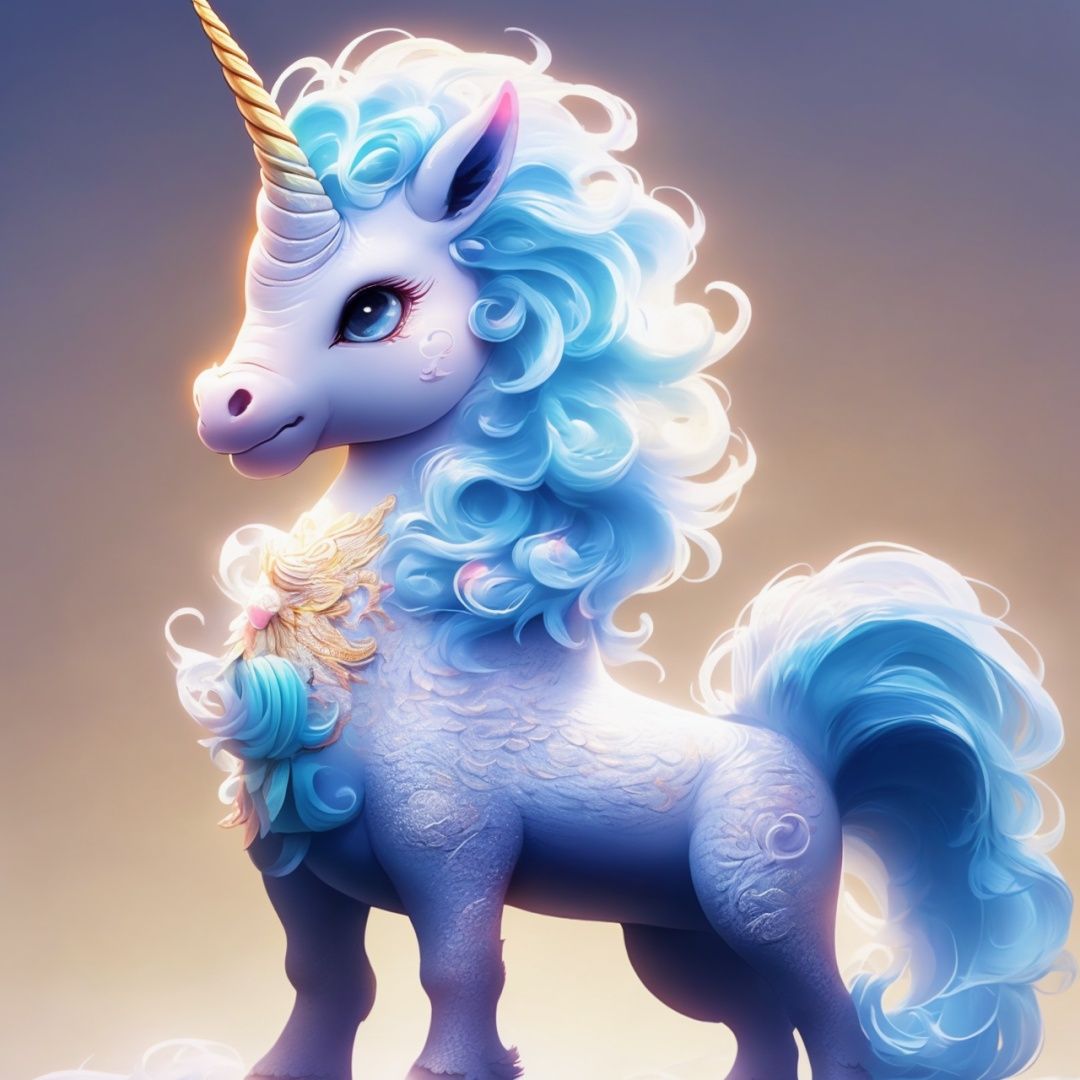  Best quality, 8k, cg,particulars,animal,Simple background,Divine beast,unicorn,stand,lovely,Stupid and cute