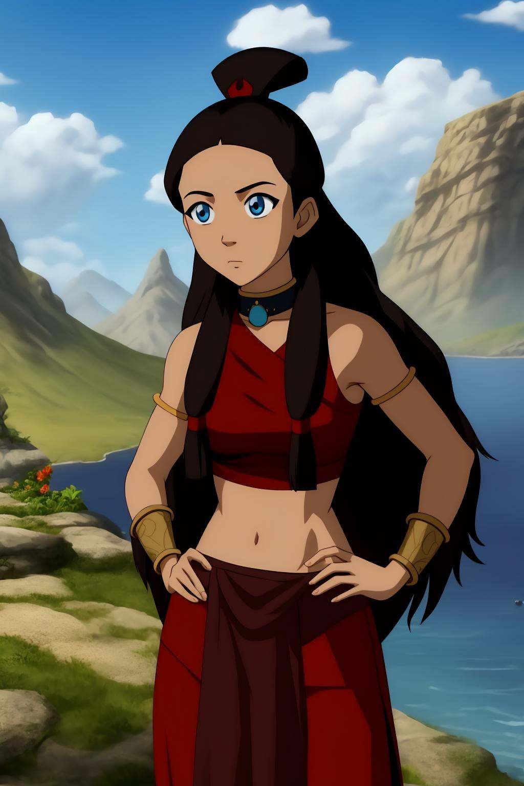 katara,  1girl,  long_hair on Tensor.Art