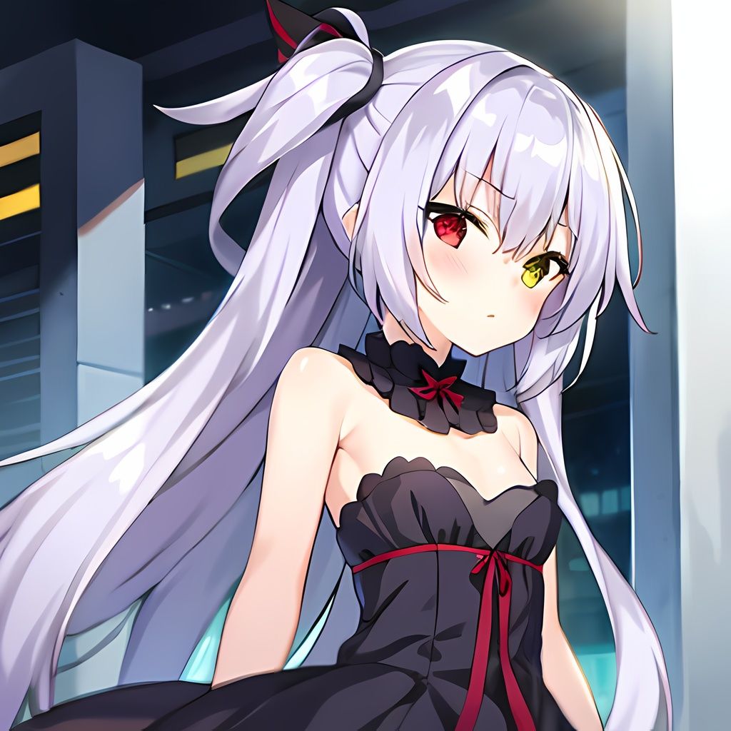 1girl, solo, heterochromia, long hair, yellow eyes, red eyes,  <lora:succubus_chioe_1.0:1.1>