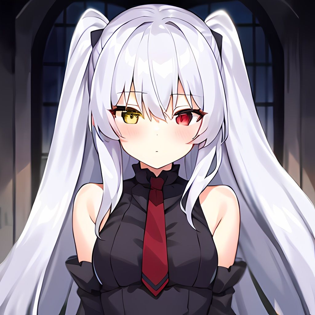1girl, solo, heterochromia, long hair, yellow eyes, red eyes,  <lora:succubus_chioe_1.0:1.1>