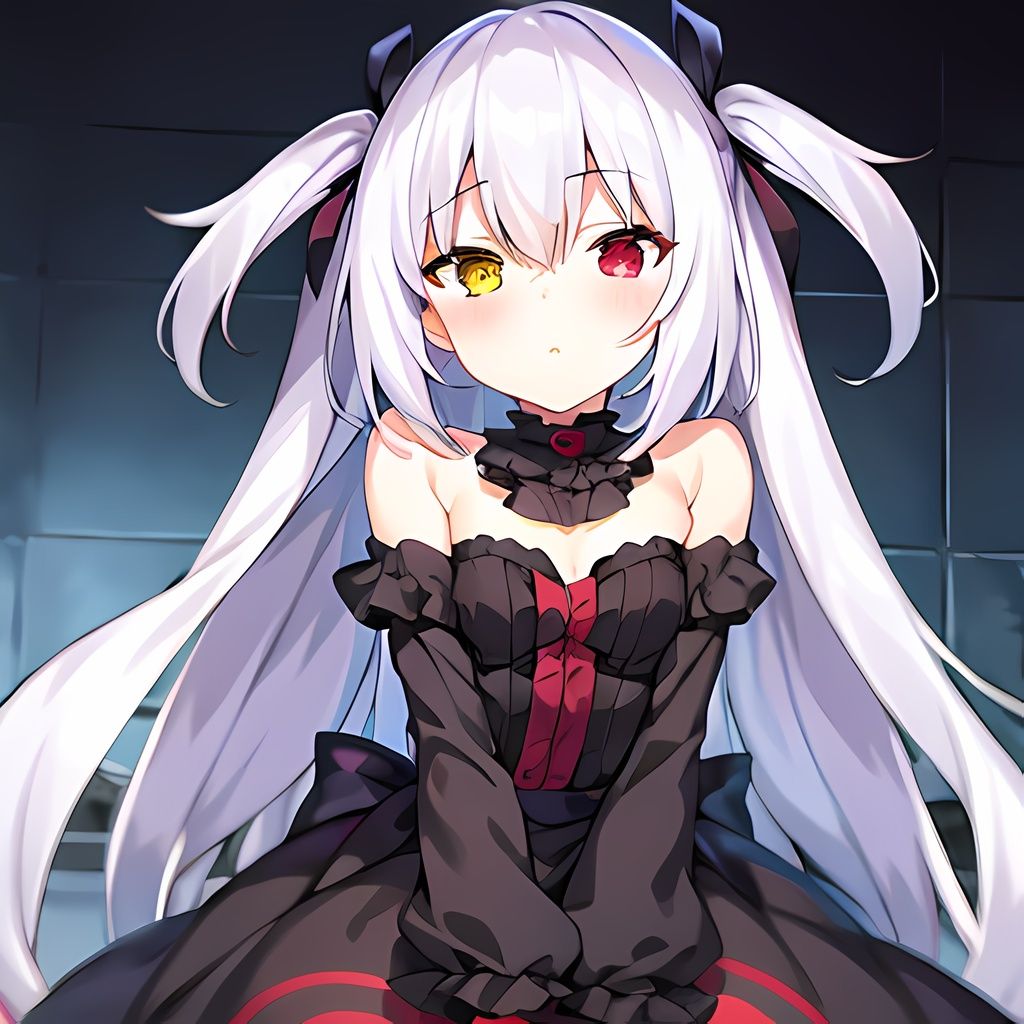 1girl, solo, heterochromia, long hair, yellow eyes, red eyes,  <lora:succubus_chioe_1.0:1.1>