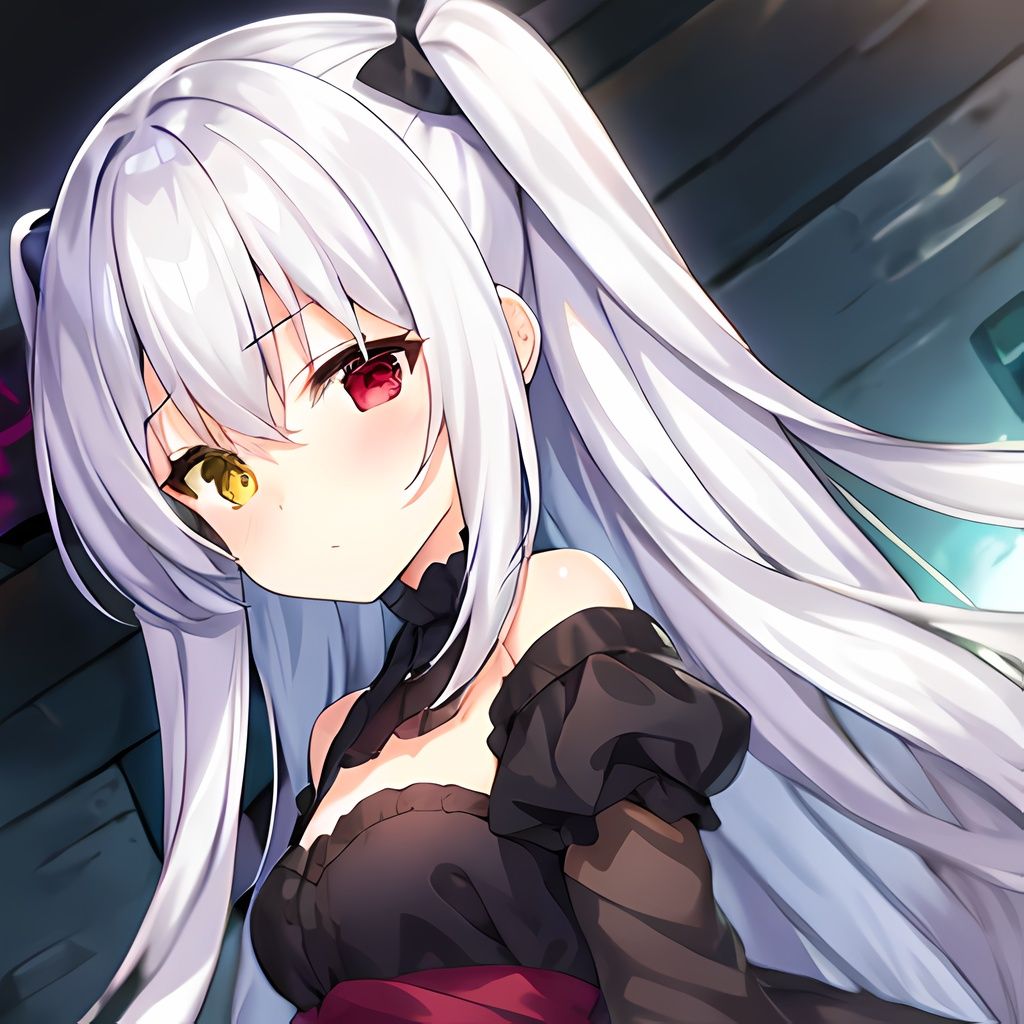 1girl, solo, heterochromia, long hair, yellow eyes, red eyes,  <lora:succubus_chioe_1.0:1.1>