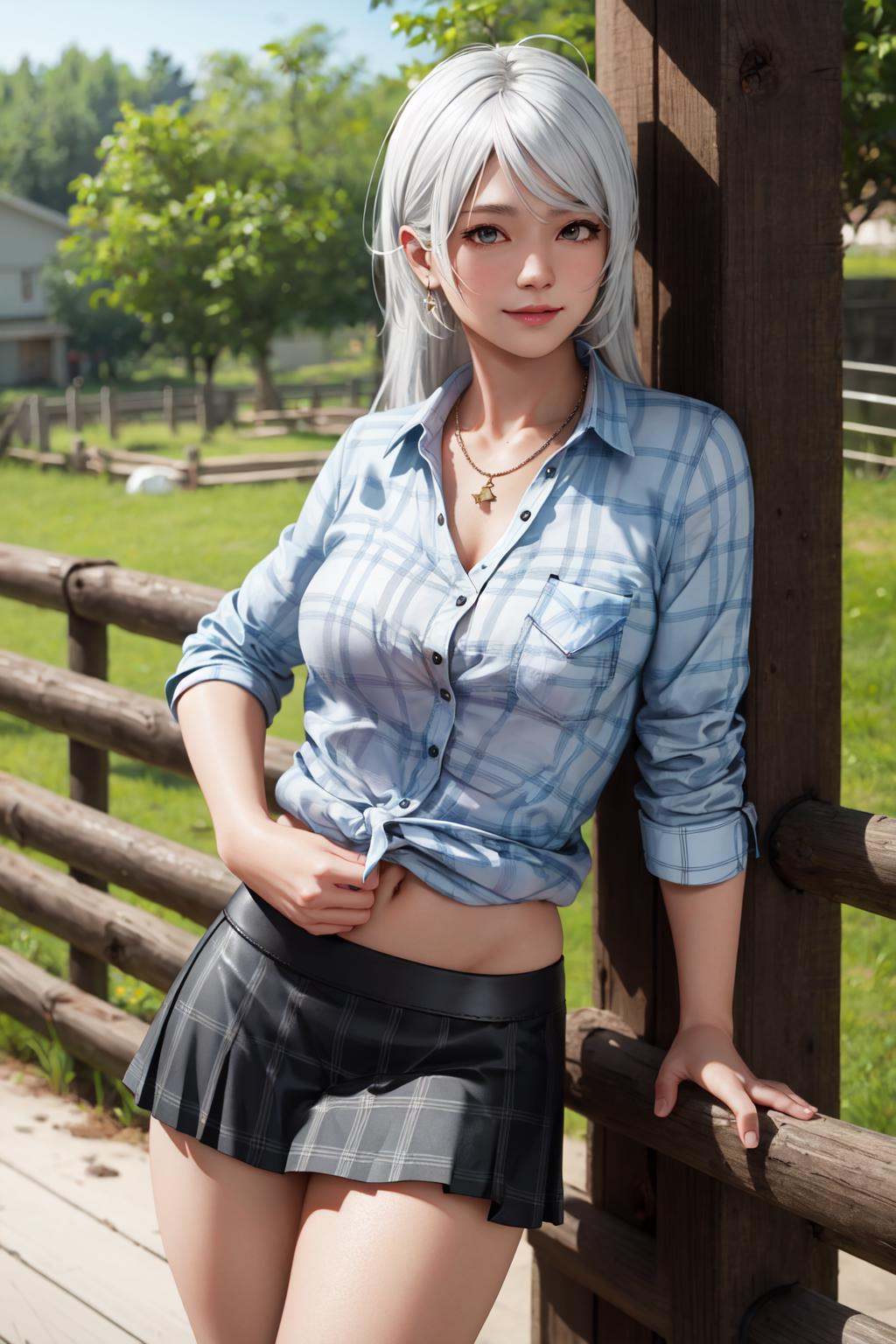 patty,  plaid shirt,  leather skirt on Tensor.Art