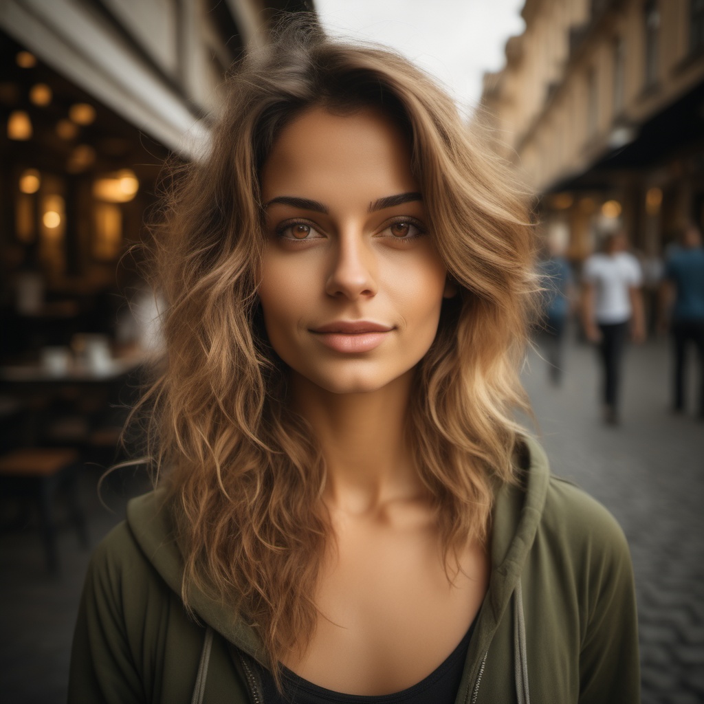rebhanna,  close up portrait,  hot young woman walking on street on Tensor.Art