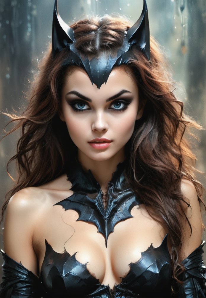 Bat Woman,  Beautiful,  attractive on Tensor.Art