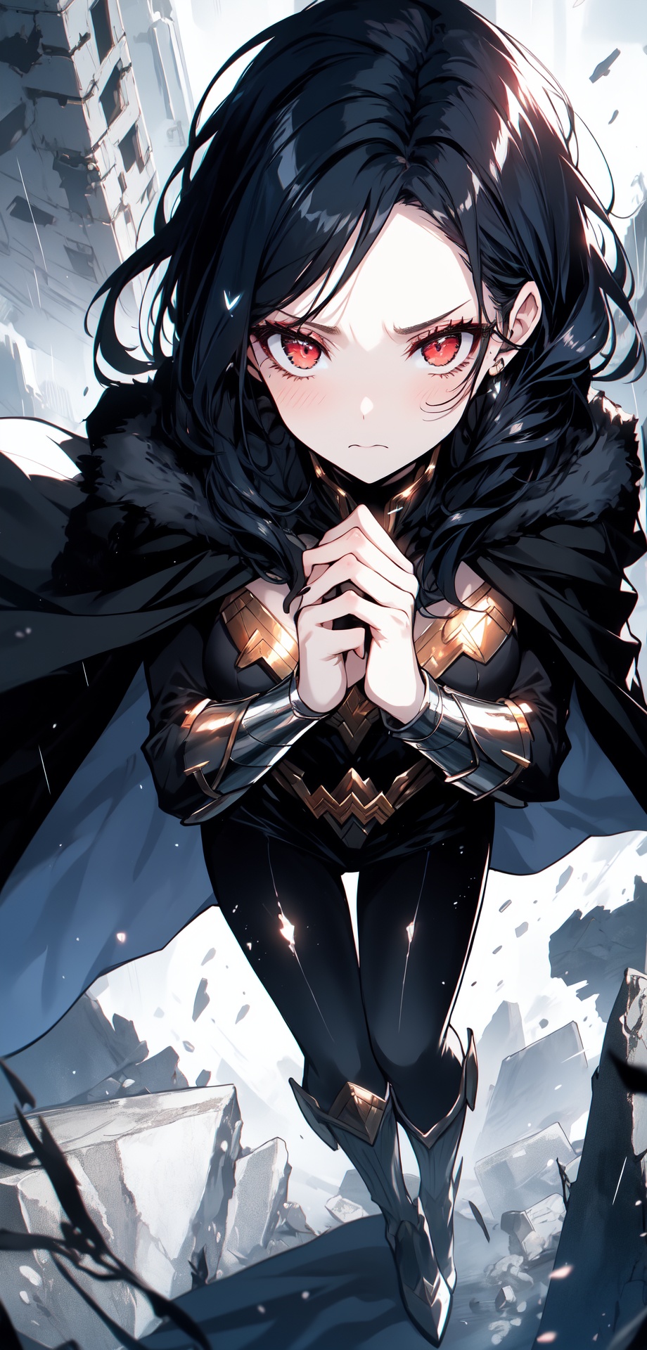 One female,  red_eyes,  black hair on Tensor.Art