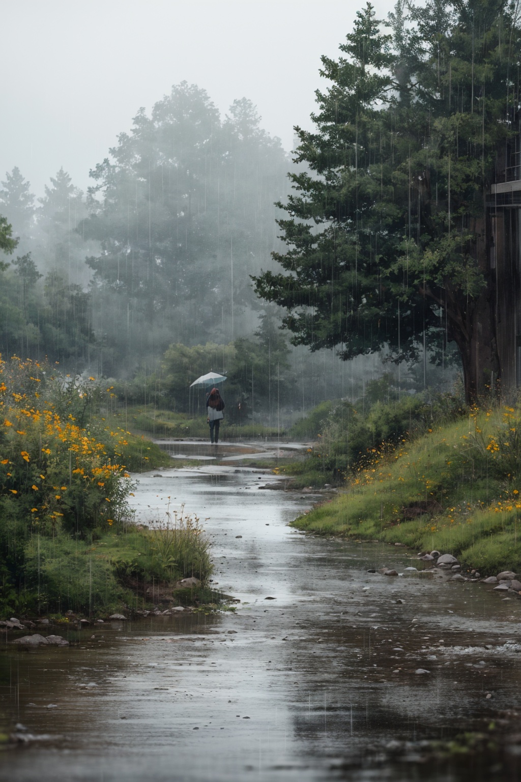 photo of landscape,  rainy weather,  8k uhd on Tensor.Art