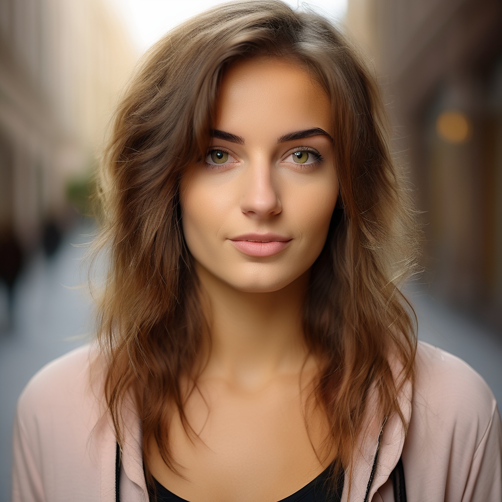 rebsonya,  close up portrait,  hot young woman walking street on Tensor.Art