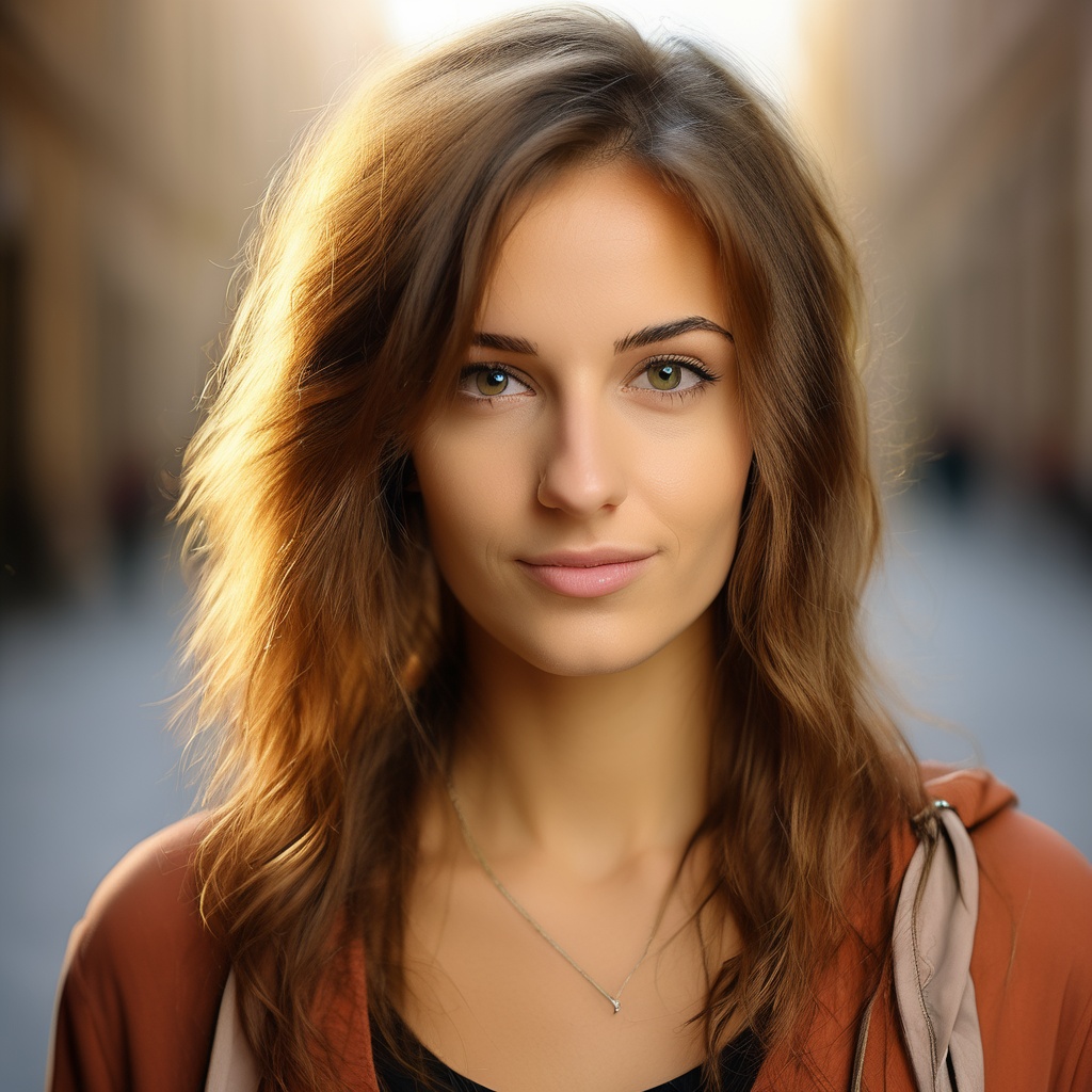 rebsonya,  close up portrait,  hot young woman walking street on Tensor.Art