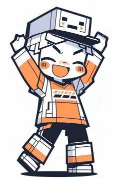 CUXIAN, 1boy, smile,chibi, white background, robot, open mouth, blush stickers, solo, simple background, arms up, happy, cheer<lora:CUXIAN_20231102160946:1>