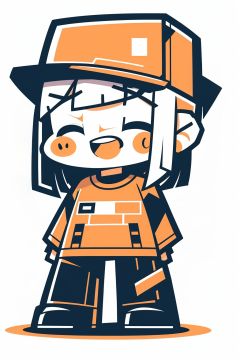 CUXIAN, solo, smile, white background, chibi, simple background, happy, blush stickers, orange clothes<lora:CUXIAN_20231102160946:1>