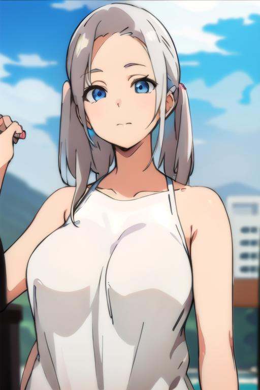 girl,  white hair,  two pigtails on Tensor.Art