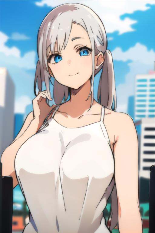 girl,  white hair,  two pigtails on Tensor.Art