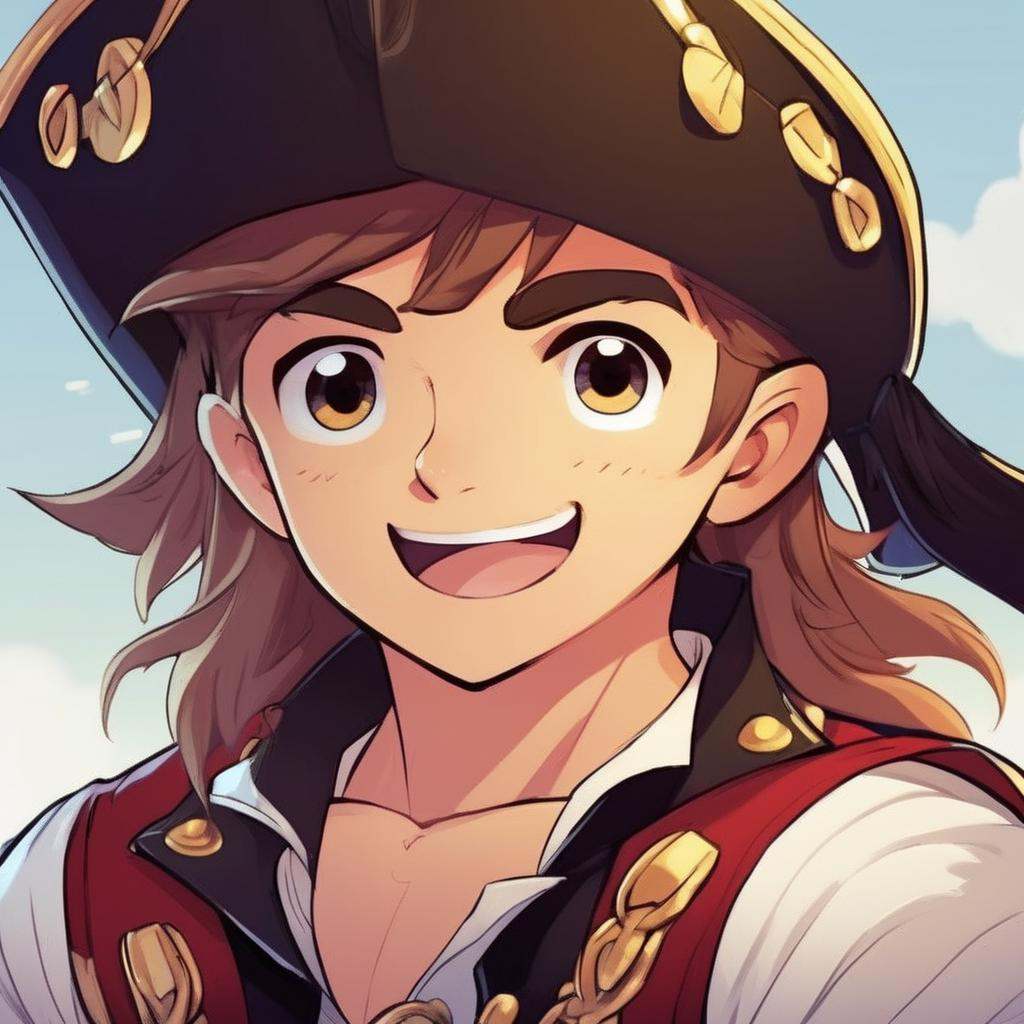 A cute pirate boy wearing a pirate hat ,  ExCRedmAF on Tensor.Art