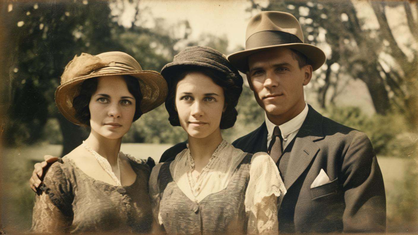 AnalogRedmAF,  Time-worn Photograph,  Couple Portrait on Tensor.Art