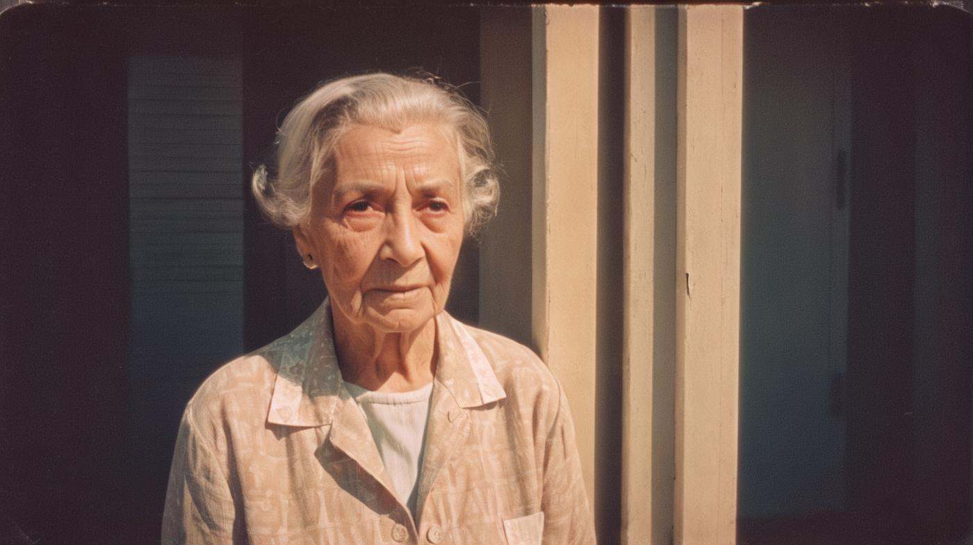 Vintage Photograph,  Elderly Woman Portrait,  Analog Film on Tensor.Art