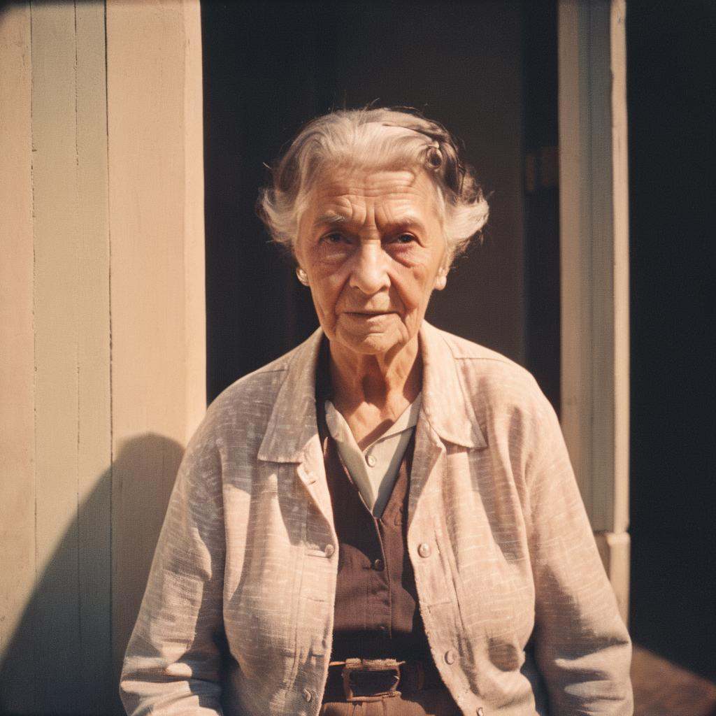 Vintage Photograph,  Elderly Woman Portrait,  Analog Film on Tensor.Art