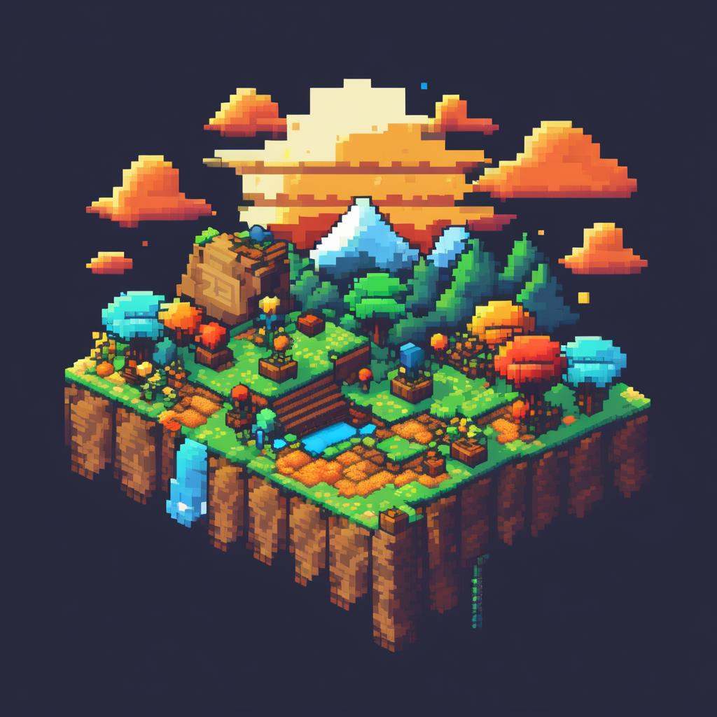 Nostalgic T-shirt,  Retro Game Character,  Pixelated Landscape on Tensor.Art