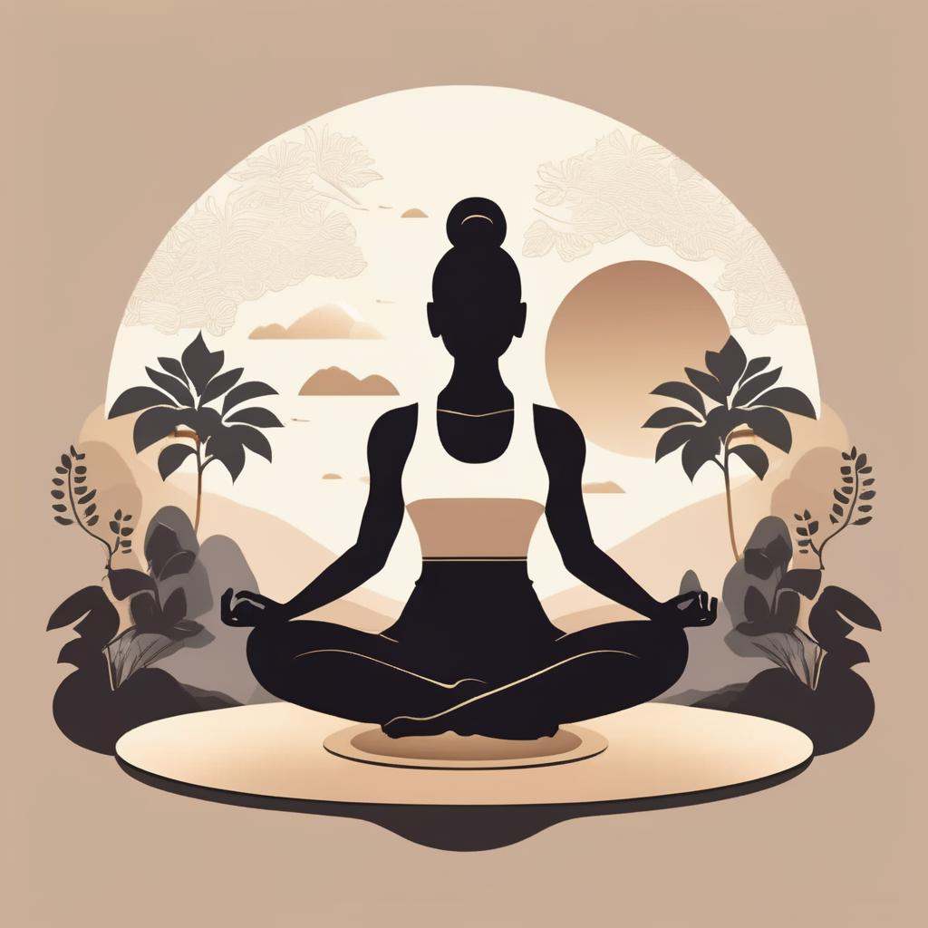 Fitness T-shirt,  Yoga Pose Character,  Zen Garden Landscape on Tensor.Art