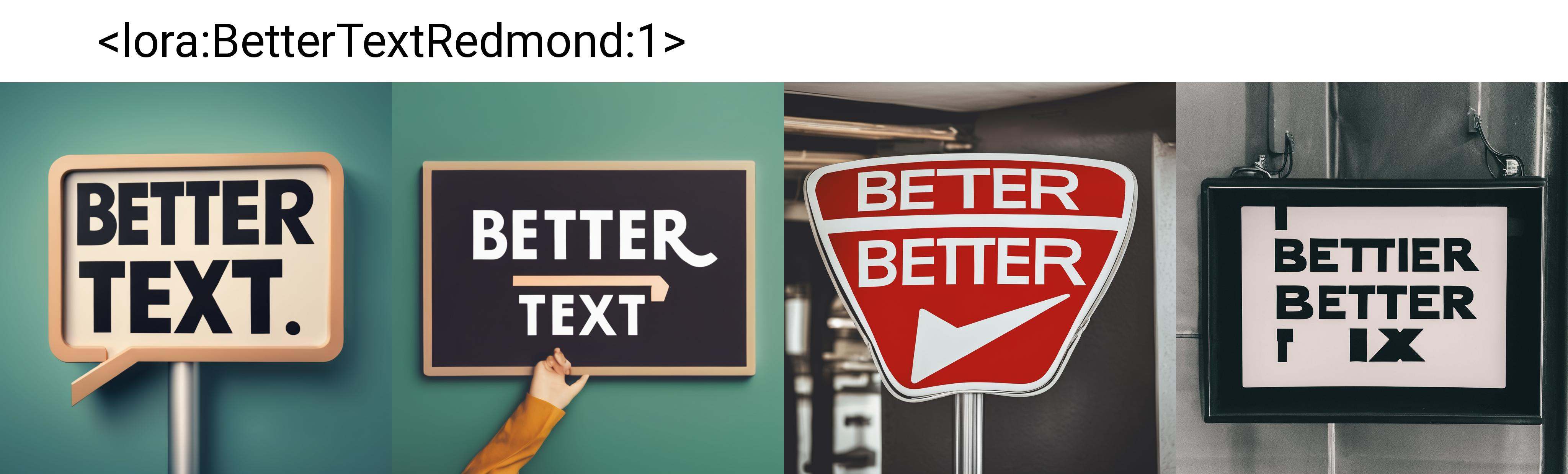 A sign that says "Better Text" on it on Tensor.Art