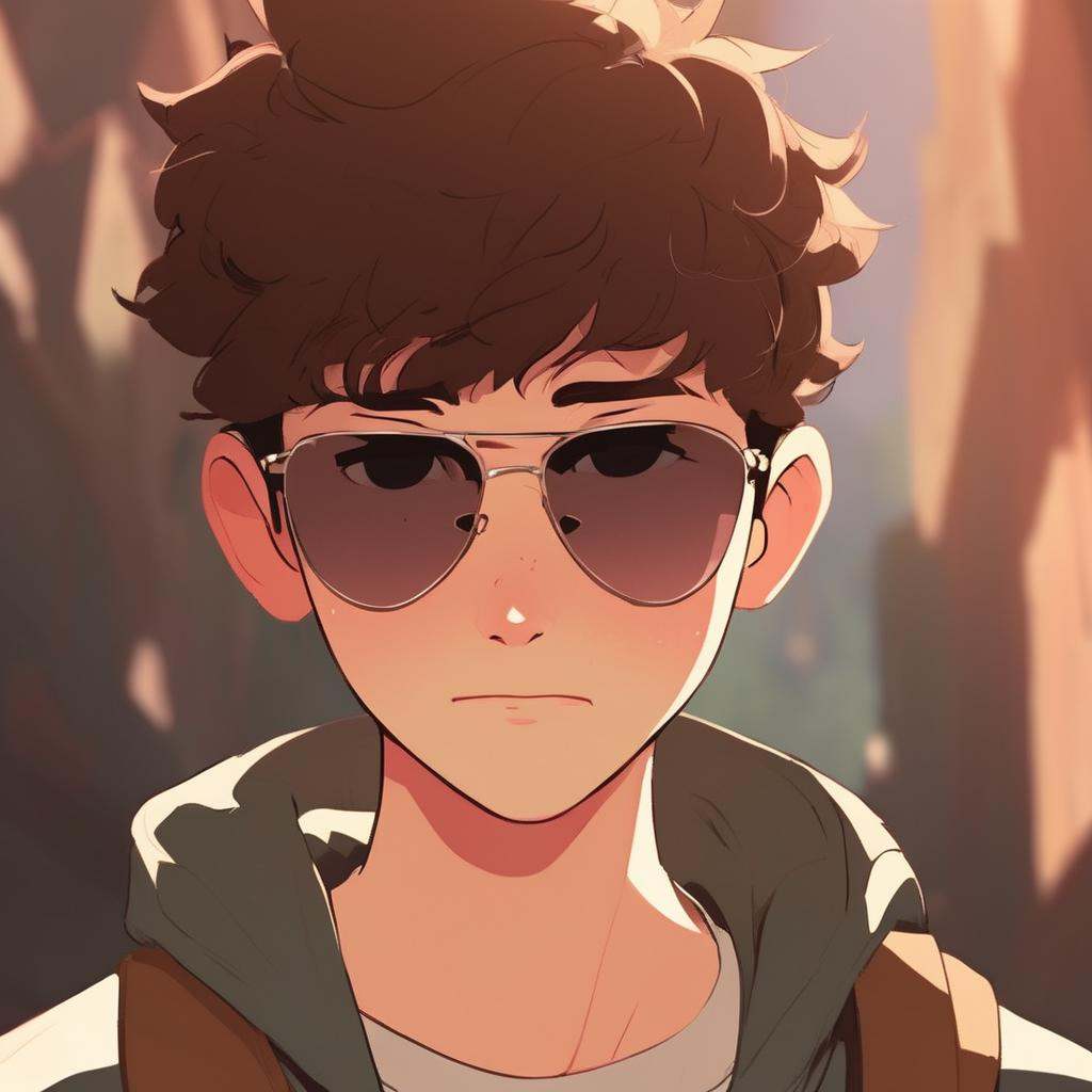 A boy wearing sunglasses,  Cute Cartoon,  CuteCartoonAF on Tensor.Art