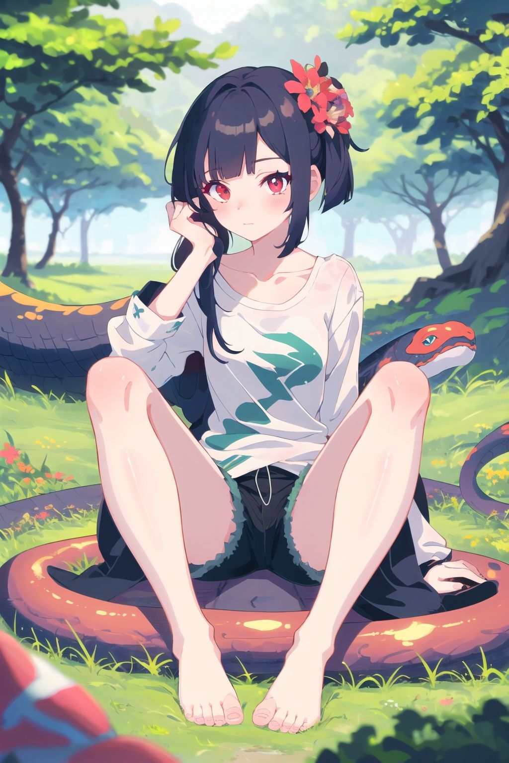 1girl,  nature,  barefoot on Tensor.Art