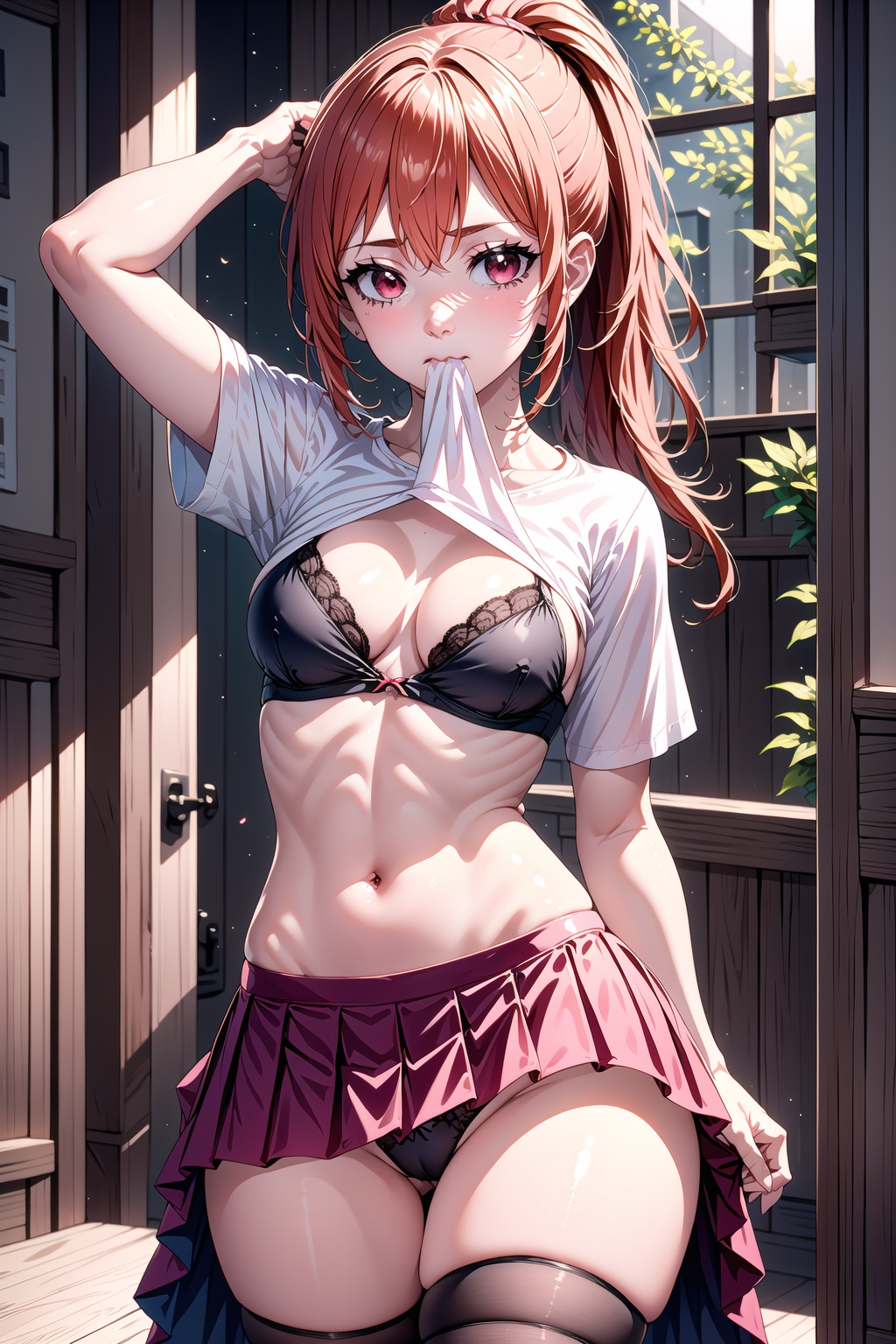 skirt lift,  seen slip, on Tensor.Art
