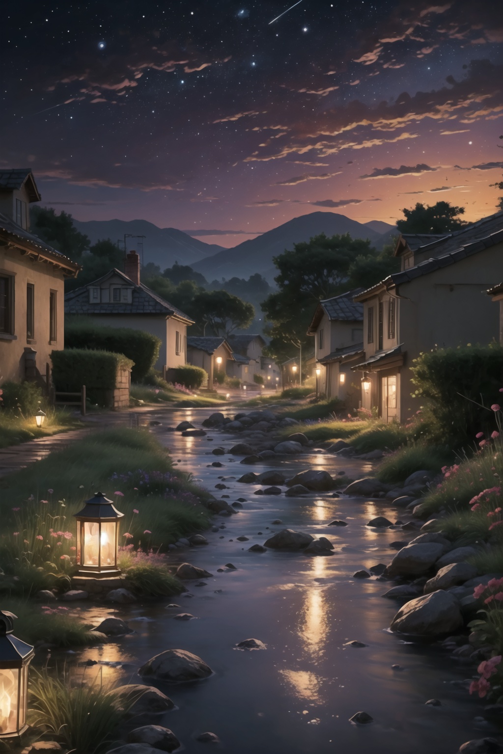 Intricate details,  cinematic lighting,  a small traditional village by the sea on Tensor.Art