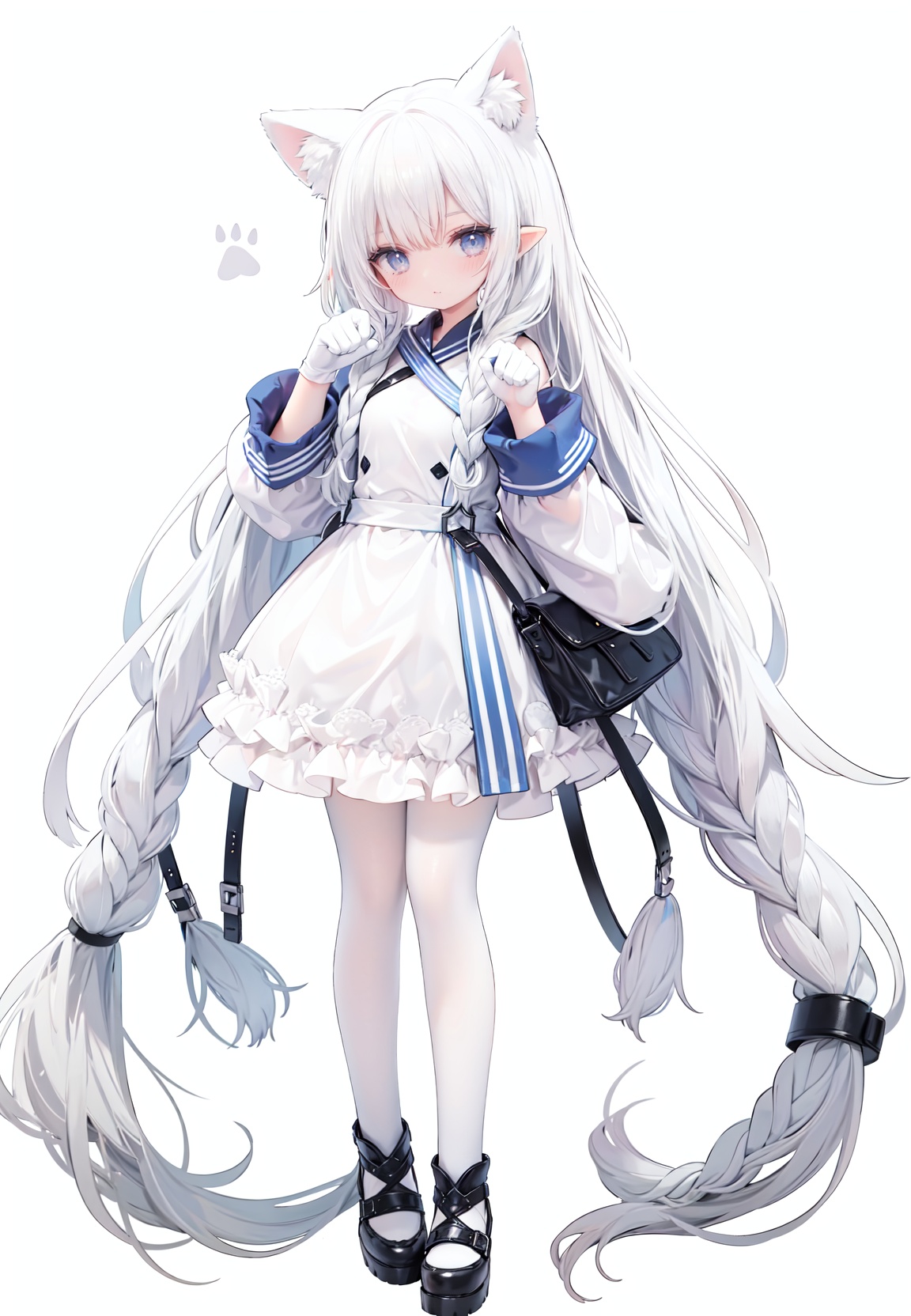 1girl,  white_gloves,  braid on Tensor.Art